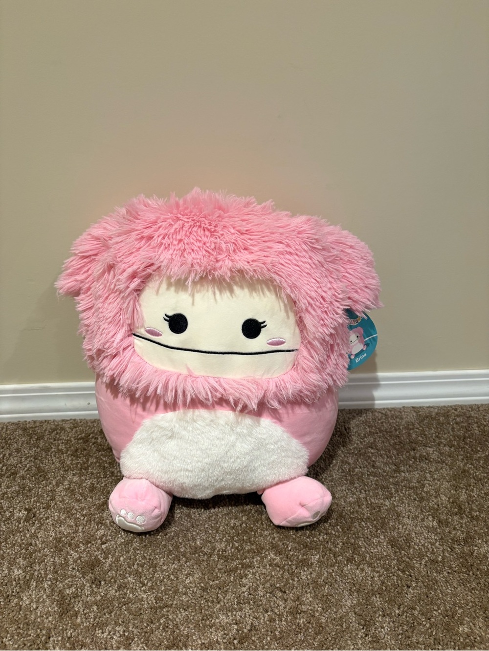Squishmallows Brina the Bigfoot 16 Inches NWT Pink & White Plush Character